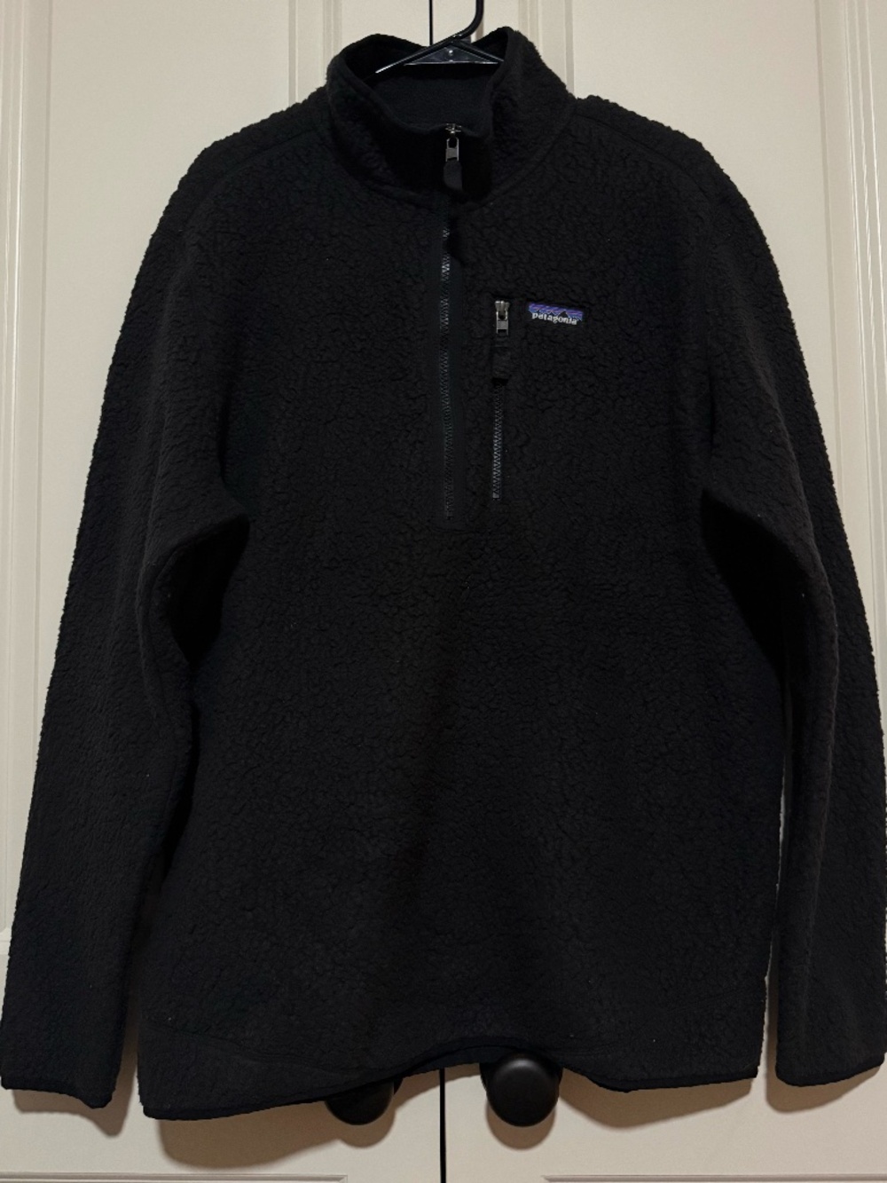 Patagonia Shearling 1/4 Zip - Men's Sherpa Jacket - Black - XL